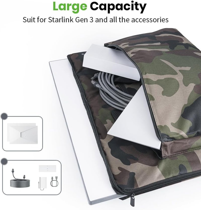 XTAR Starlink Gen 3 Satellite RV Carry Bag,Outdoor Travel Bag, Handbag for Starlink Dish and All Accessories (Camo) - Image 2